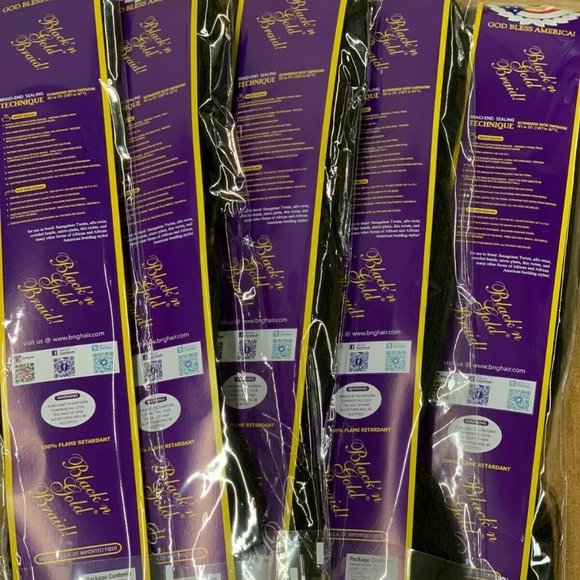 BLACK N GOLD BRAIDING HAIR 100% KANEKALON JUMBO TEXTURE BRAID - Picture 2 of 3